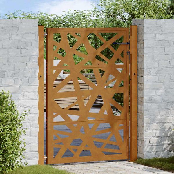 vidaXL Garden Gate 100x125 cm Weathering Steel Light Design