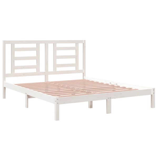 vidaXL Bed Frame without Mattress White 160x200 cm Solid Wood Pine