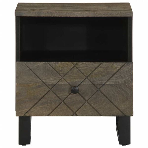 vidaXL Bedside Cabinet Black 40x33x46 cm Solid Wood Mango
