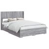 vidaXL Bed Frame with Storage and Headboard Grey Sonoma 140 x 190 cm
