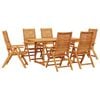 vidaXL Garden Dining Set Folding 7 pcs Brown Solid Acacia Wood