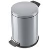 Hailo Pedal Bin Solid M 12L Silver with Galvanized Inner Bin