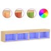 vidaXL TV Cabinets with LED Lights 2 pcs Sonoma Oak 80x30x30 cm