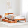 vidaXL Bed Frame with Headboard Wax Brown 70 x 190 cm Solid Pine Wood