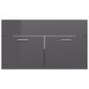 vidaXL Bathroom Furniture Set High Gloss Grey Engineered Wood
