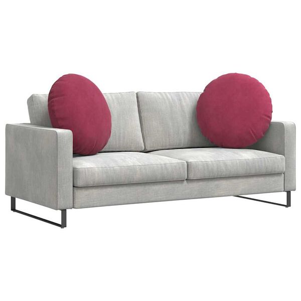 vidaXL Seat Cushions 2 pcs Wine Red &Oslash;80 x 29 cm Velvet