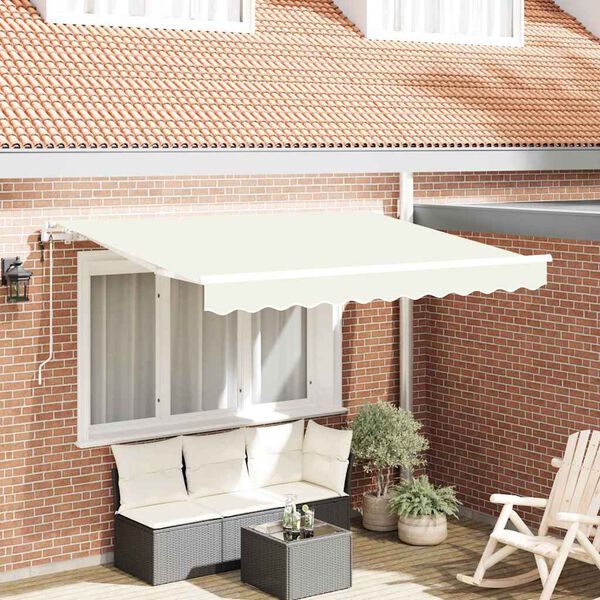 vidaXL Retractable Awning Cream 250 x 200 cm Polyester and Aluminium