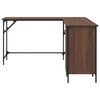 vidaXL Desk Brown Oak 141x141x75 cm Engineered Wood