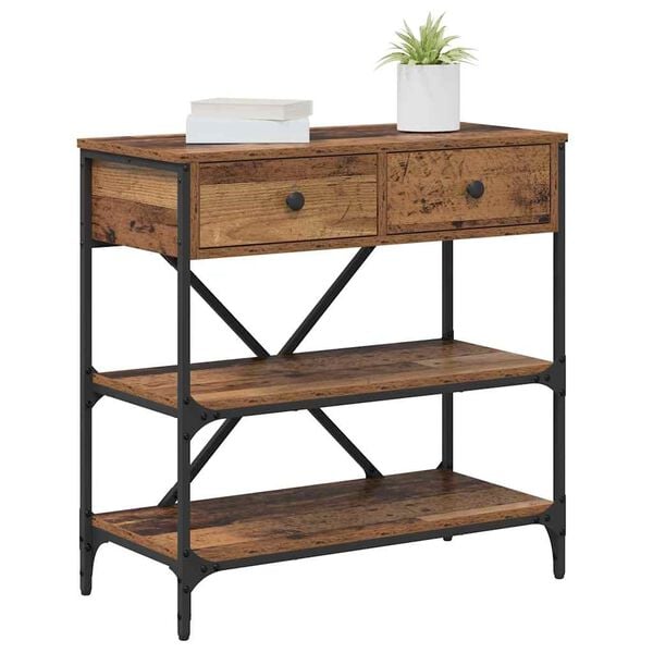 vidaXL Console Table with Drawer Brown 100 x 34.5 x 75 cm Wood
