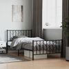 vidaXL Metal Bed Frame without Mattress with Footboard Black 107x203cm
