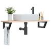 vidaXL Basin Shelf Wall Mounted Steel and Solid Wood Oak