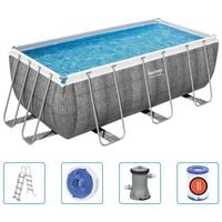 Bestway Power Steel Rectangular Swimming Pool Set 412x201x122 cm