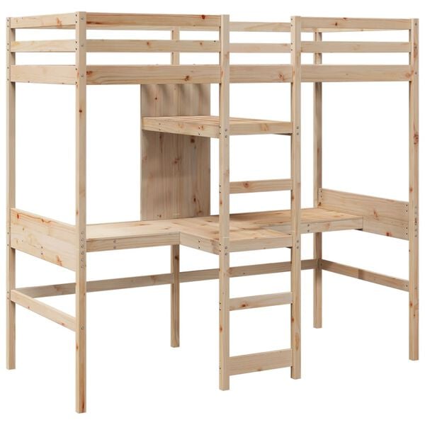 vidaXL Loft Bed Frame without Mattress 80x200cm Solid Wood Pine