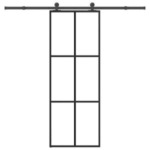 vidaXL Sliding Door with Hardware Set 76x205 cm ESG Glass&Aluminium
