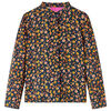 vidaXL Kids' Shirt with Band Collar Navy 128