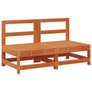 vidaXL Garden Middle Sofa Solid Pine Wood Wax Brown 124 x 62 x 70.5 cm