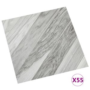 vidaXL Self-adhesive Flooring Planks 55 pcs PVC 5.11 m² Grey Striped