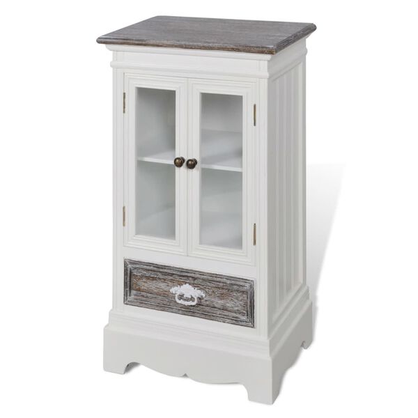 vidaXL Cabinet 2 Doors 1 Drawer White Wood