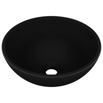 vidaXL Luxury Bathroom Basin Round Matt Black 32.5x14 cm Ceramic
