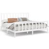 vidaXL Bed Frame without Mattress White 180x200 cm Super King Solid Wood Pine