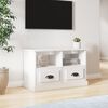 vidaXL TV Cabinet High Gloss White 80x35x50 cm Engineered Wood