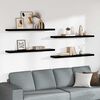 vidaXL Floating Wall Shelves 4 pcs High Gloss Black 120x23.5x3.8 cm MDF