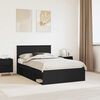 vidaXL Bed Frame with Headboard Black 120 x 190 cm Engineered wood