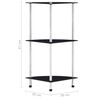 vidaXL 3-Tier Shelf Black 30x30x67 cm Tempered Glass