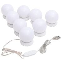 vidaXL Mirror Light with 8 LED Light Bulbs Warm White and Cold White