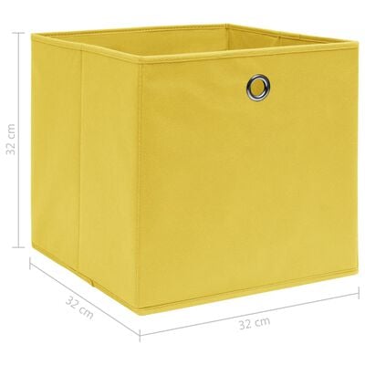 vidaXL Storage Boxes 10 pcs Yellow 32x32x32 cm Fabric