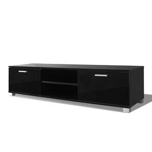 vidaXL TV Cabinet High-Gloss Black 140x40,5x35 cm