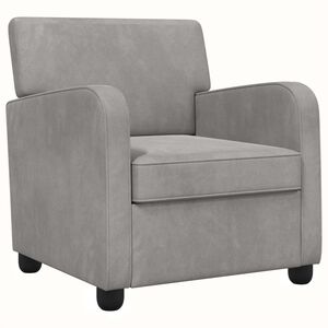 vidaXL Armchair Light Grey Velvet