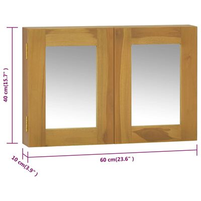 vidaXL Mirror Cabinet 60x10x40 cm Solid Wood Teak