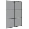 vidaXL Walk-in Shower Wall Black 140 x 195 cm Tempered Glass