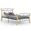 vidaXL Bed Frame without Mattress Black Metal 100x200 cm