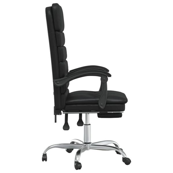 vidaXL Massage Reclining Office Chair Black Faux Leather