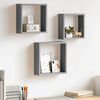 vidaXL Wall Cube Shelves 3 pcs Grey MDF
