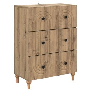 vidaXL Drawer Cabinet Artisan Oak 66 x 34.5 x 90 cm Engineered Wood