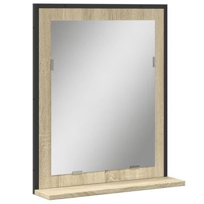 vidaXL Bathroom Mirror with Shelf Sonoma Oak 50x12x60 cm Engineered Wood