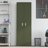 vidaXL Storage Cabinet with Storage 2 pcs Olive Green 60 x 40 x180 cm