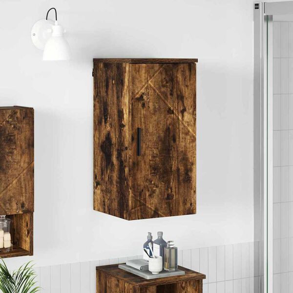 vidaXL Bathroom Cabinet Wall-mounted Smoked Oak 30 x 31.5 x 61 cm