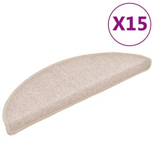 vidaXL Stair mats 15 pcs 56 x 17 x 3 cm Non-Slip Taupe