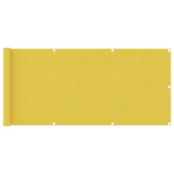 vidaXL Balcony Screen Yellow 75x500 cm HDPE