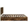vidaXL Storage Bed with Drawer Smoked Oak 180 x 200 cm Engineered Wood