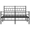 vidaXL Metal Bed Frame without Mattress with Footboard Black 120x200cm