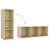 vidaXL 4 Piece TV Cabinet Set Sonoma Oak Engineered Wood