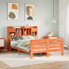vidaXL Bookcase Bed without Mattress Wax Brown 140x200 cm Solid Wood Pine