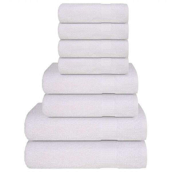 vidaXL 8 Piece Towel Set "FROGN" White 360 gsm