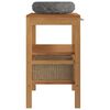 vidaXL Bathroom Vanity Cabinet Solid Teak with Sink Marble Black