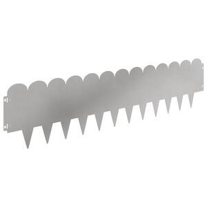 vidaXL Lawn Edging 10 pcs 103 x 25 cm Steel Silver
